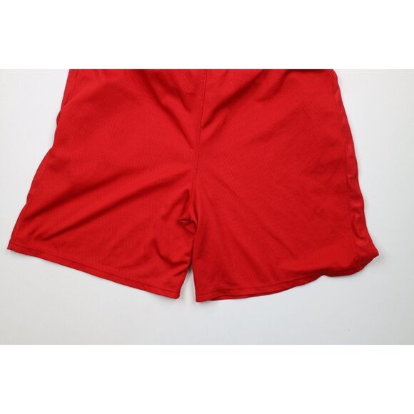 Vintage Mens 2XL XXL Spell Out Ohio State University Mesh Basketball Shorts Red - Picture 10 of 10